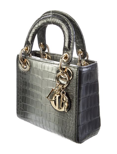 christian dior alligator leather bag